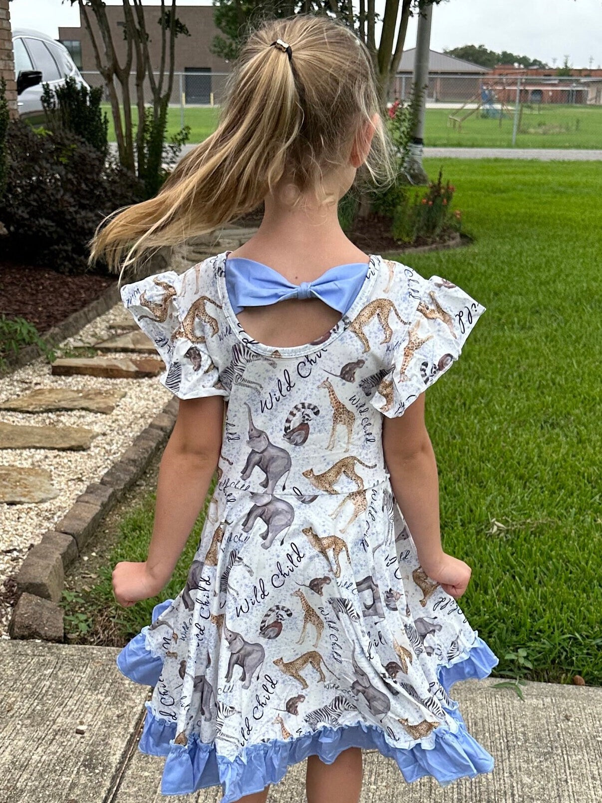 Wild Zoo Days Bow Back Twirl Dress