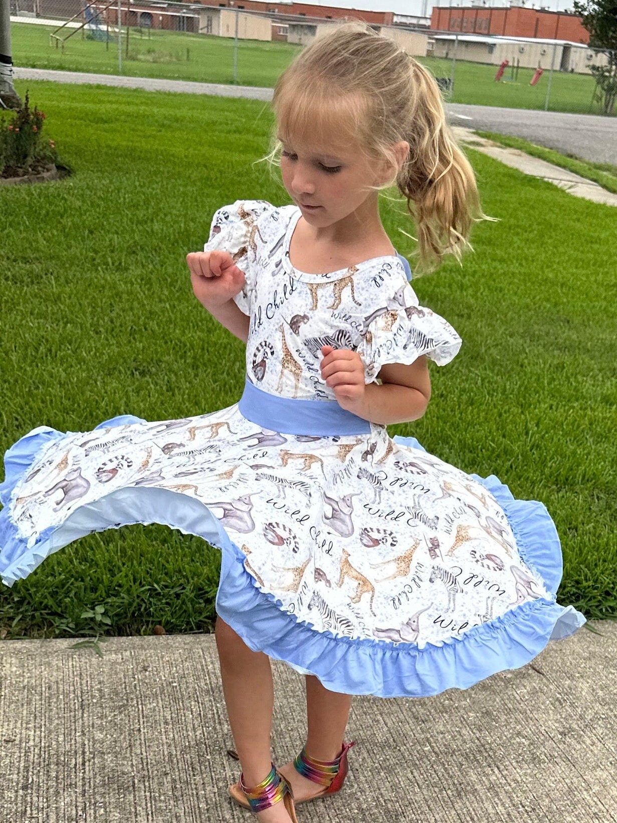 Wild Zoo Days Bow Back Twirl Dress