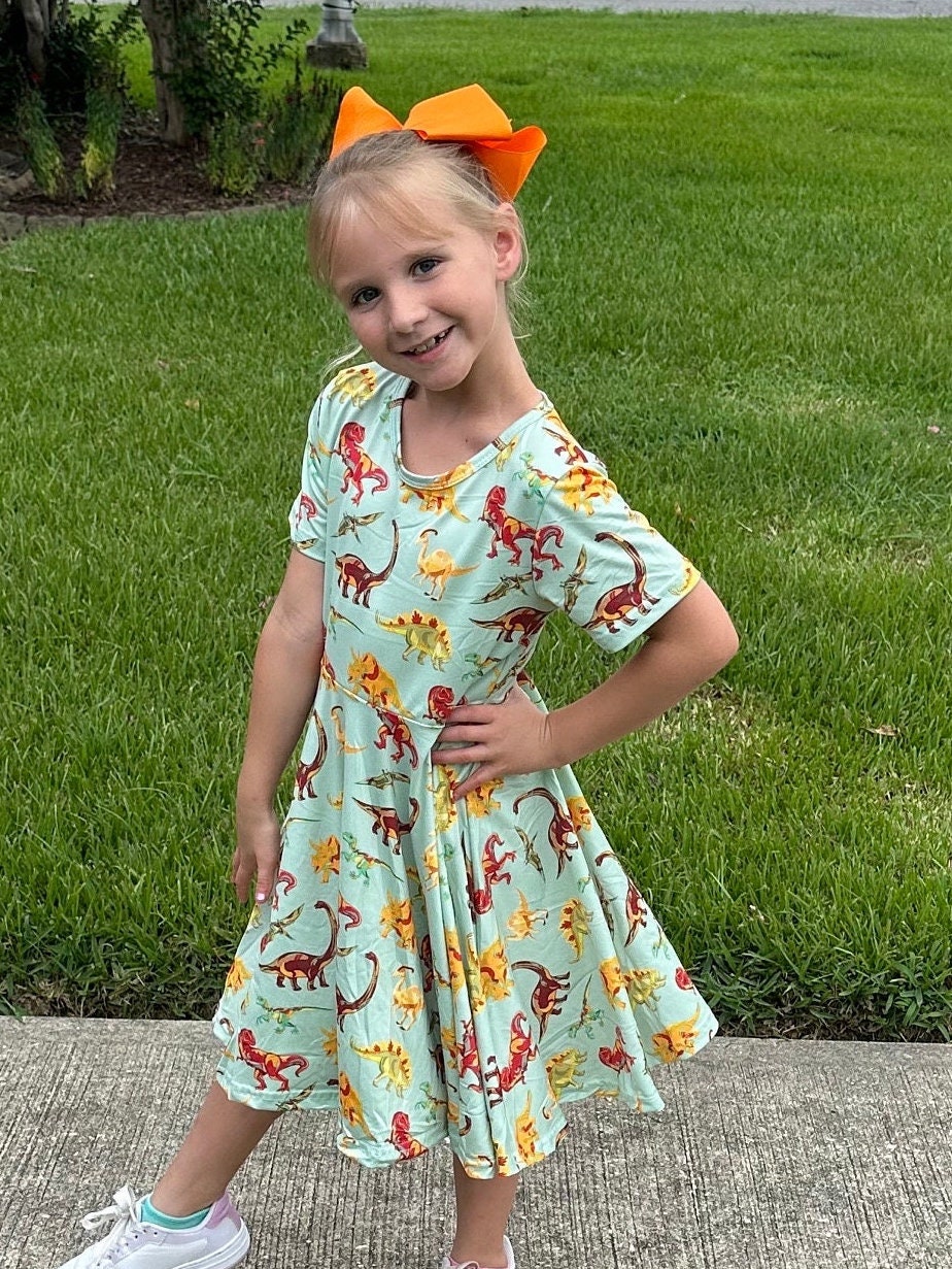 Dinosaur Twirl Dress With Shorts