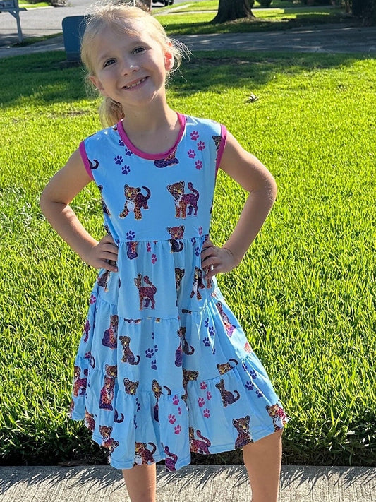 Paws and Rainbow Cheetah Tiered Tank