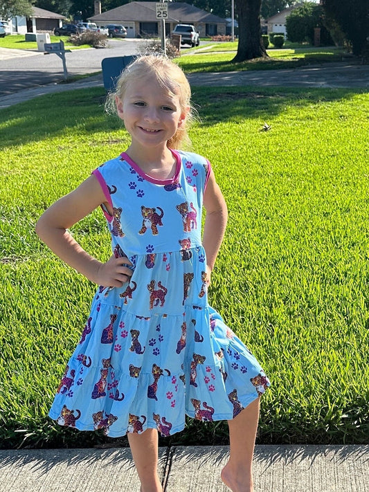 Paws and Rainbow Cheetah Tiered Tank
