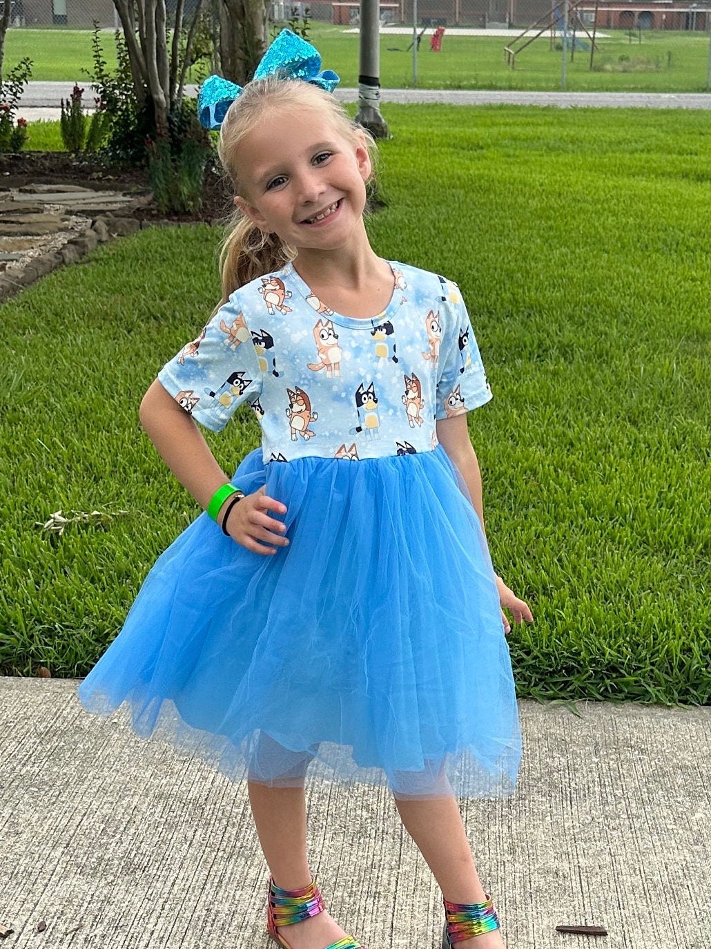 Blue Dog Tulle Twirl Dress