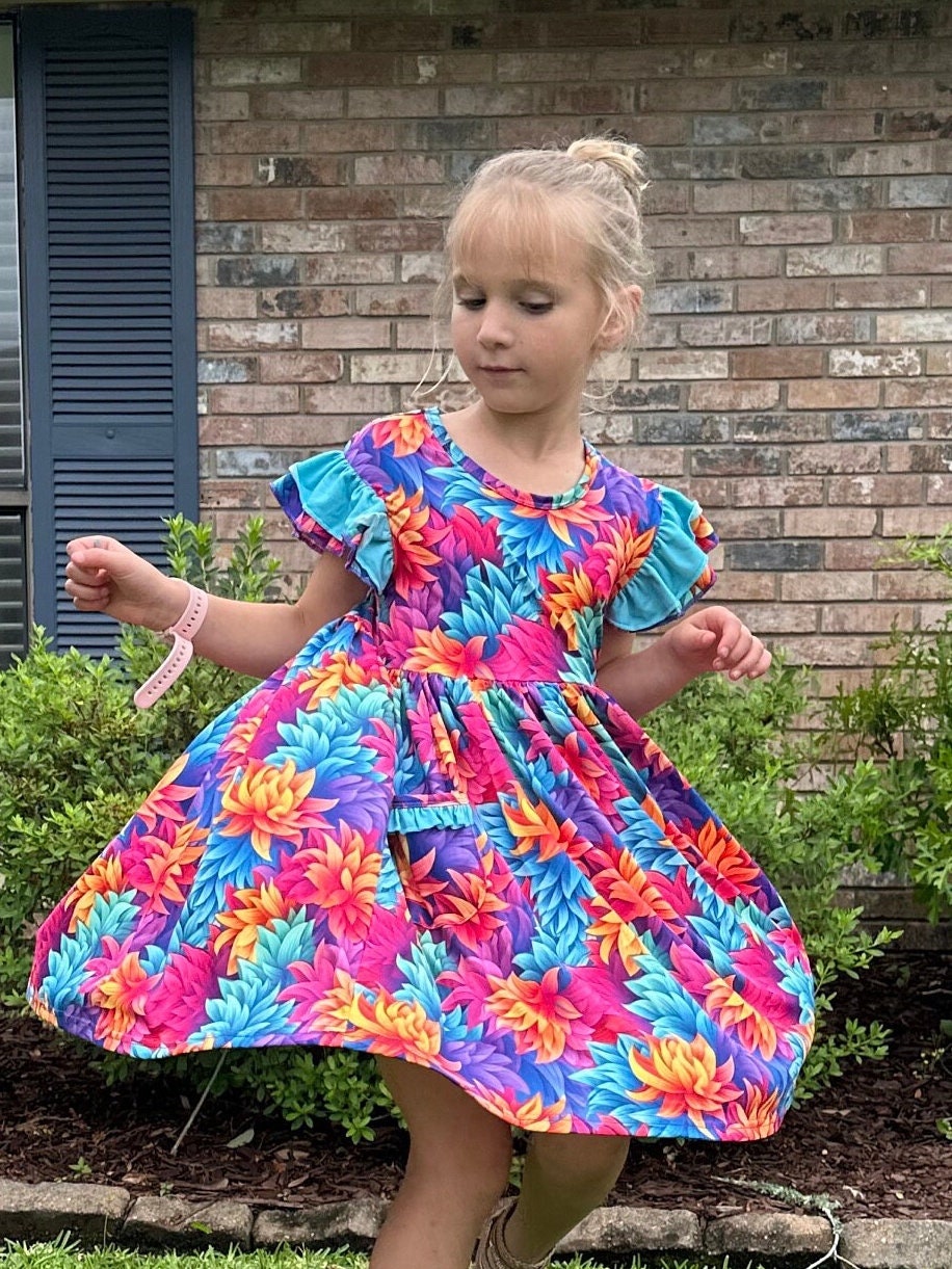 Floral Flutter Twirl Dress