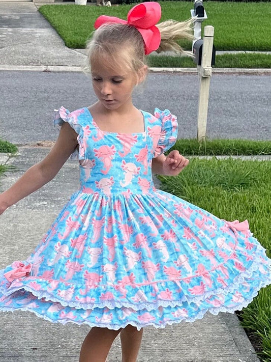 Ruffle and Lace Axolotl Twirl Dress