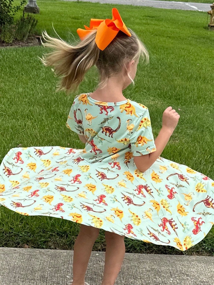 Dinosaur Twirl Dress With Shorts