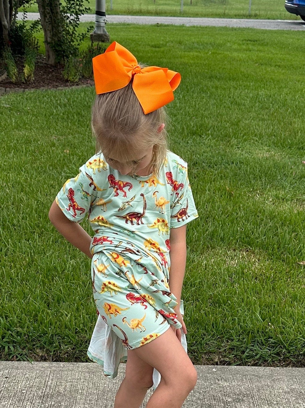 Dinosaur Twirl Dress With Shorts