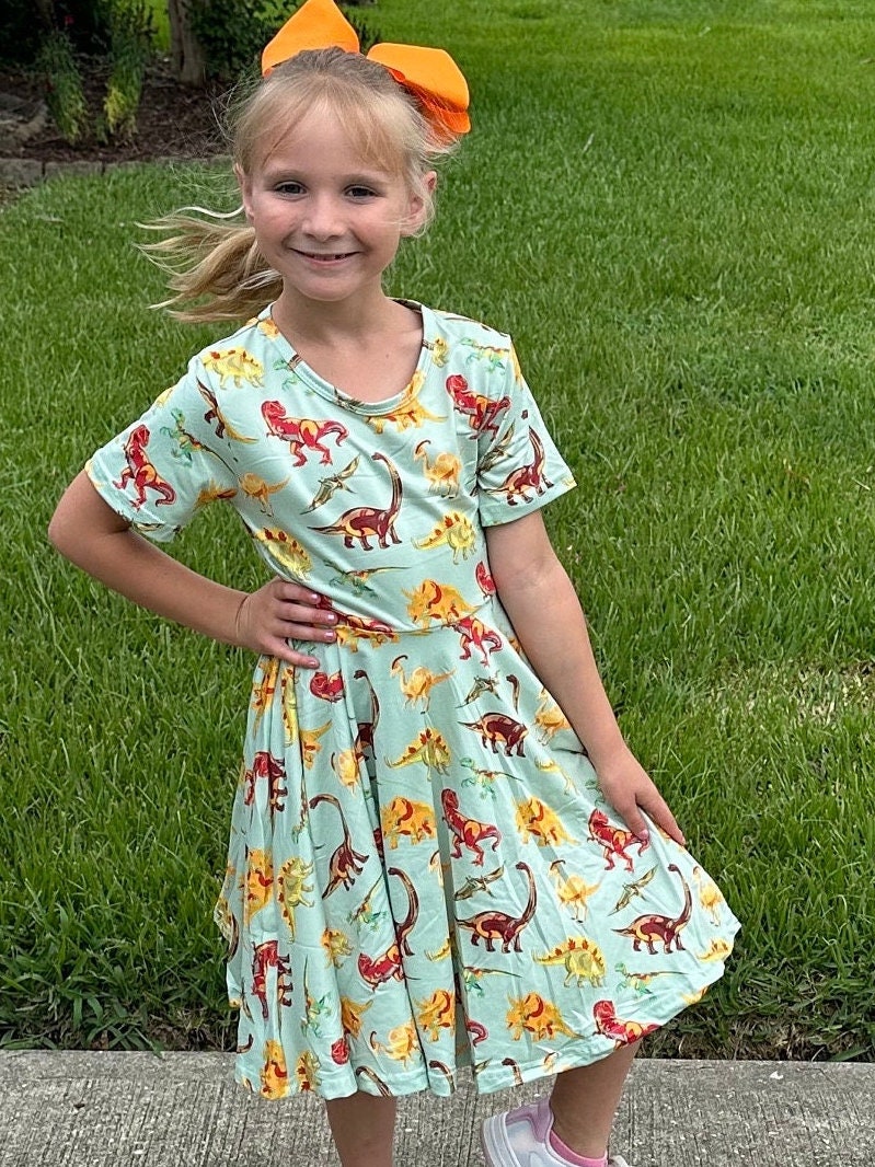 Dinosaur Twirl Dress With Shorts