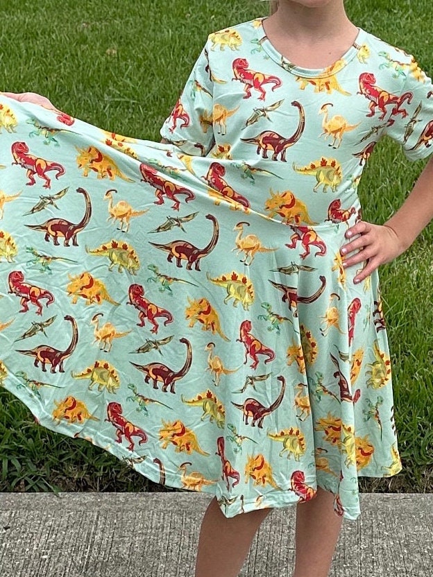 Dinosaur Twirl Dress With Shorts