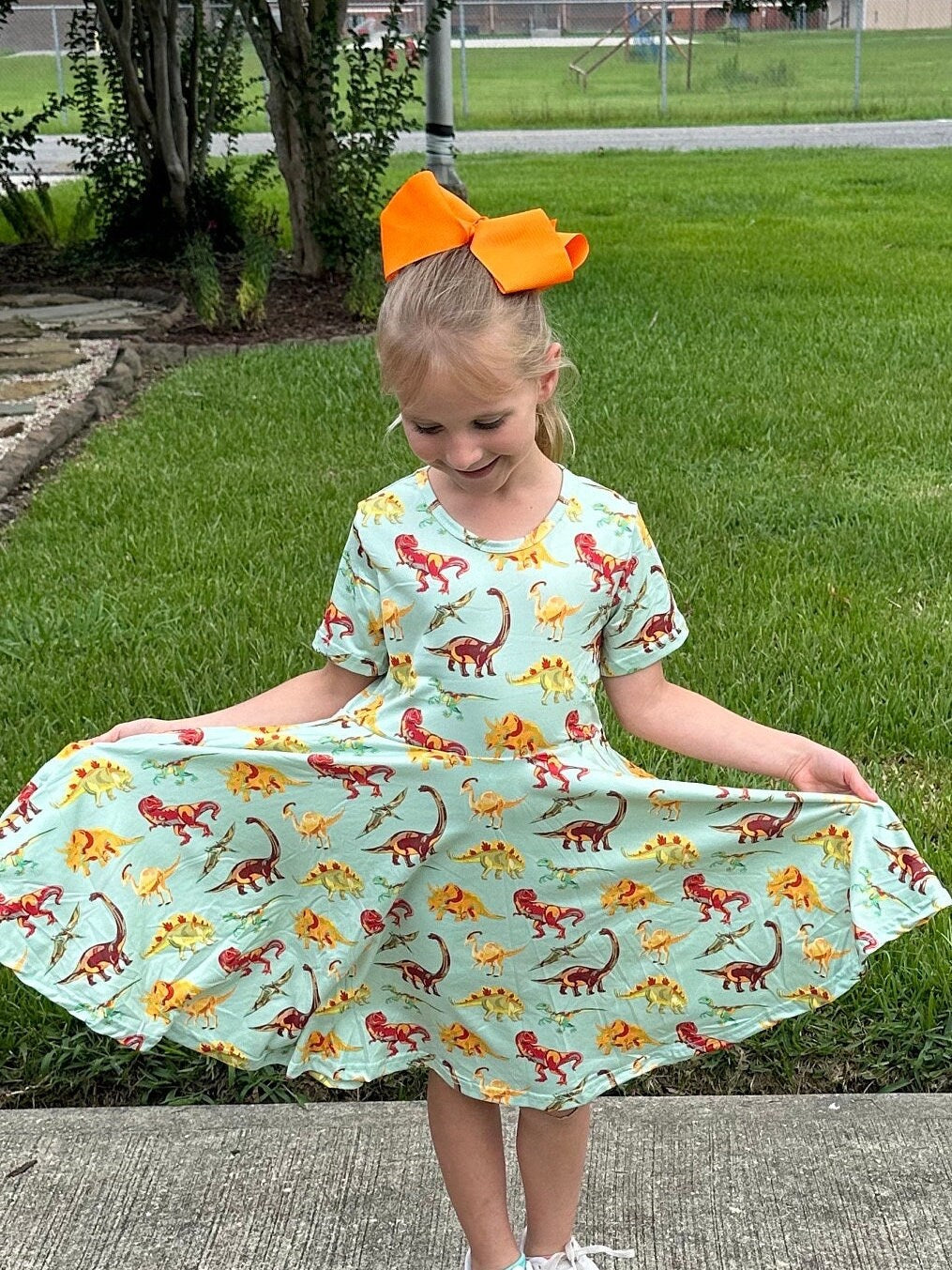 Dinosaur Twirl Dress With Shorts