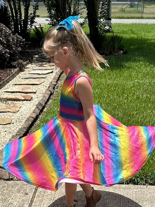 Rainbow SPARKLES twirl tank