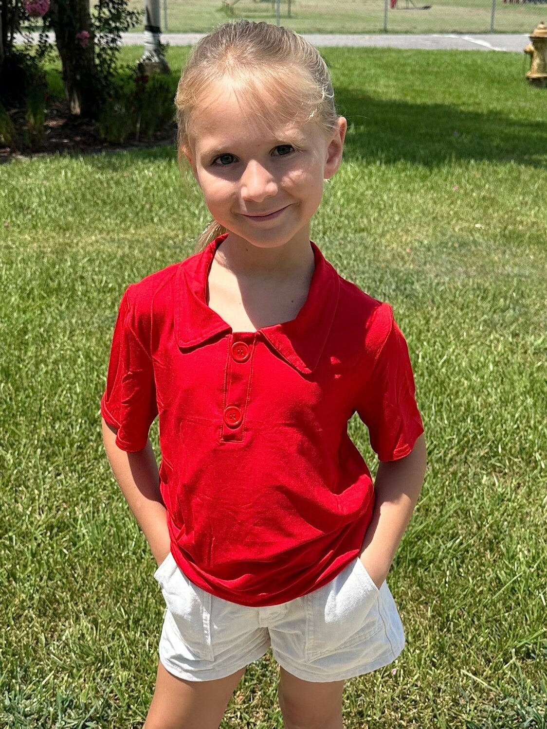 Red Bamboo school style polo shirt