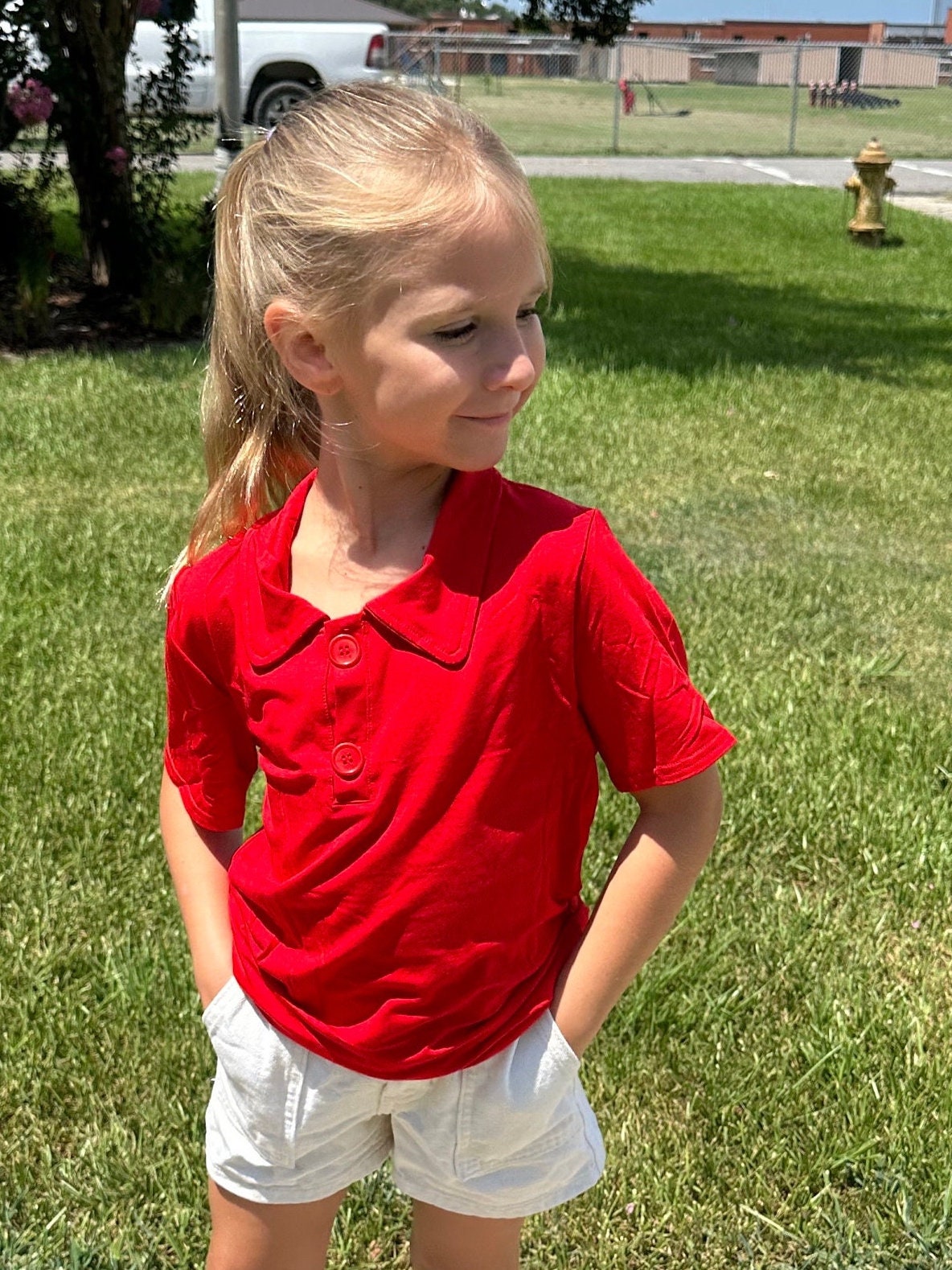 Red Bamboo school style polo shirt