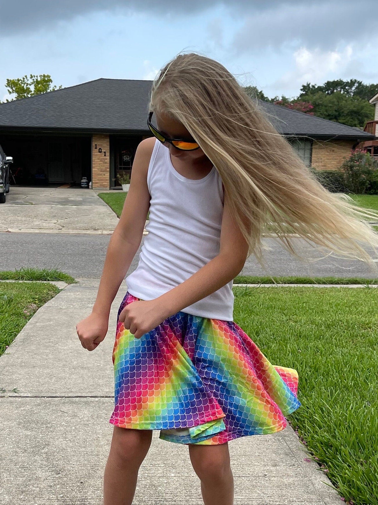 Mermaid scales Skort with shorts