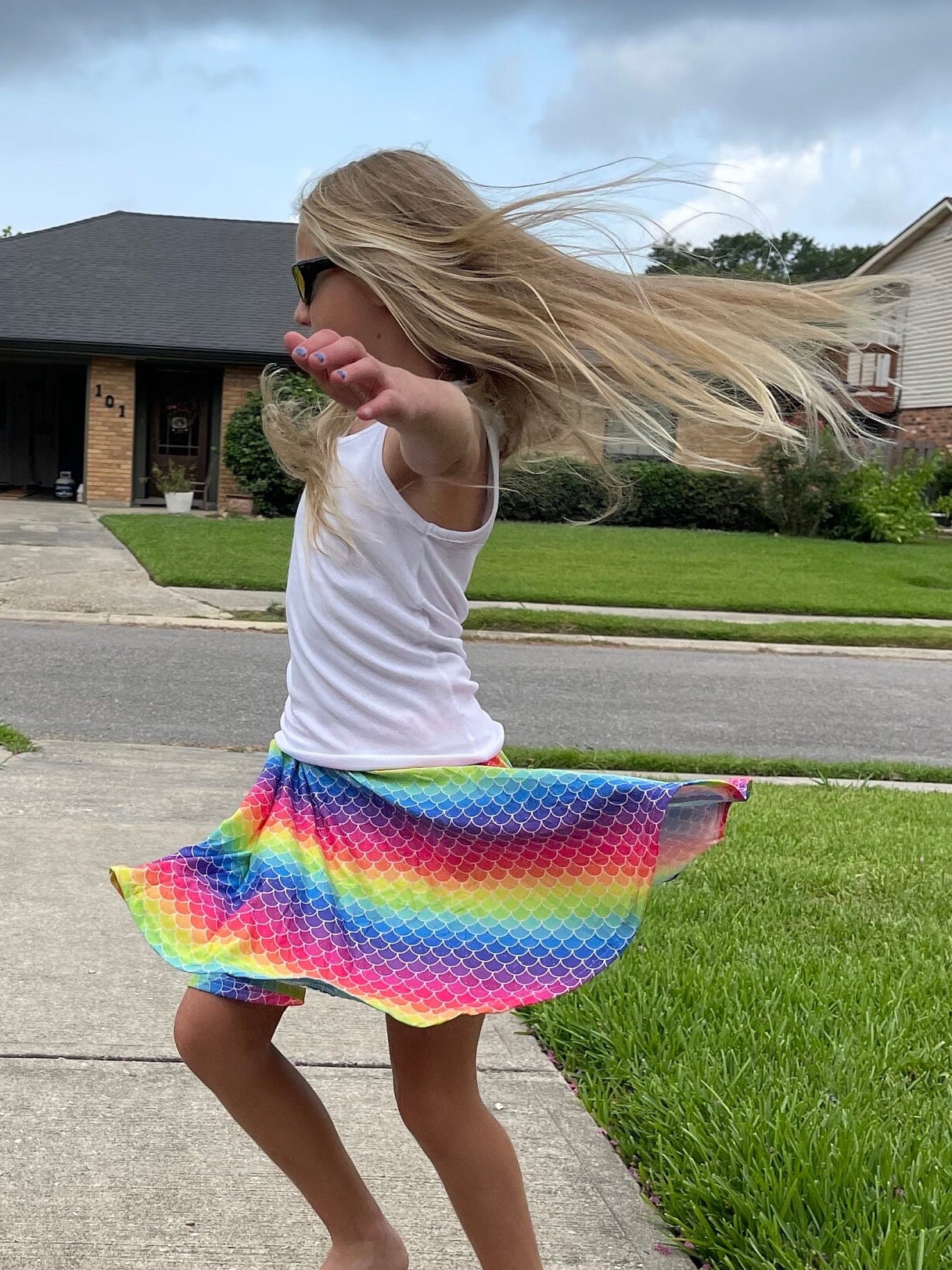 Mermaid scales Skort with shorts