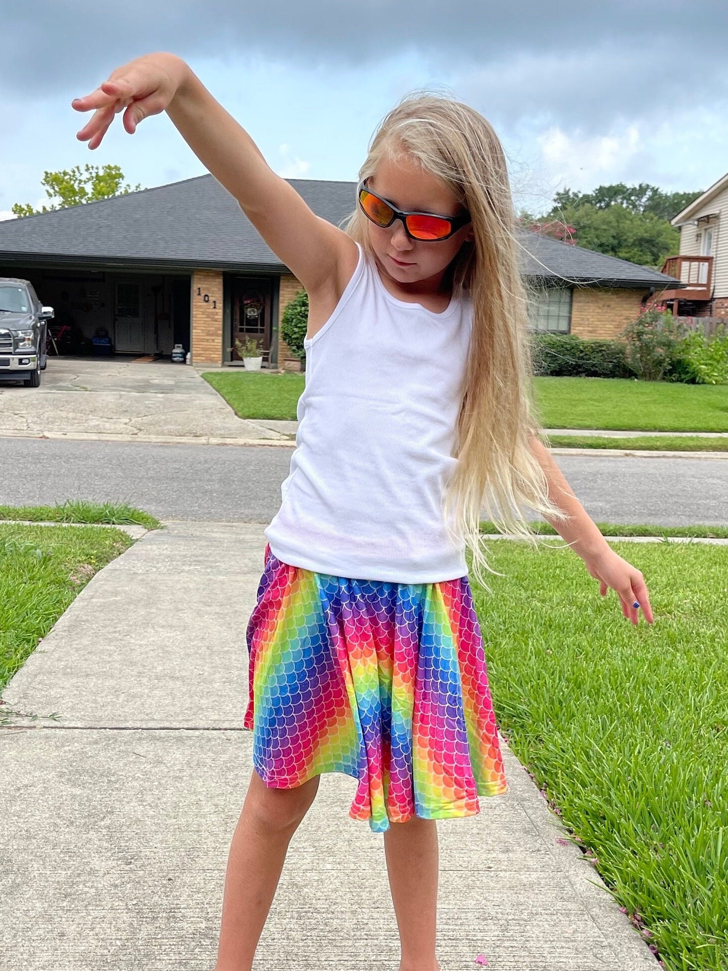 Mermaid scales Skort with shorts