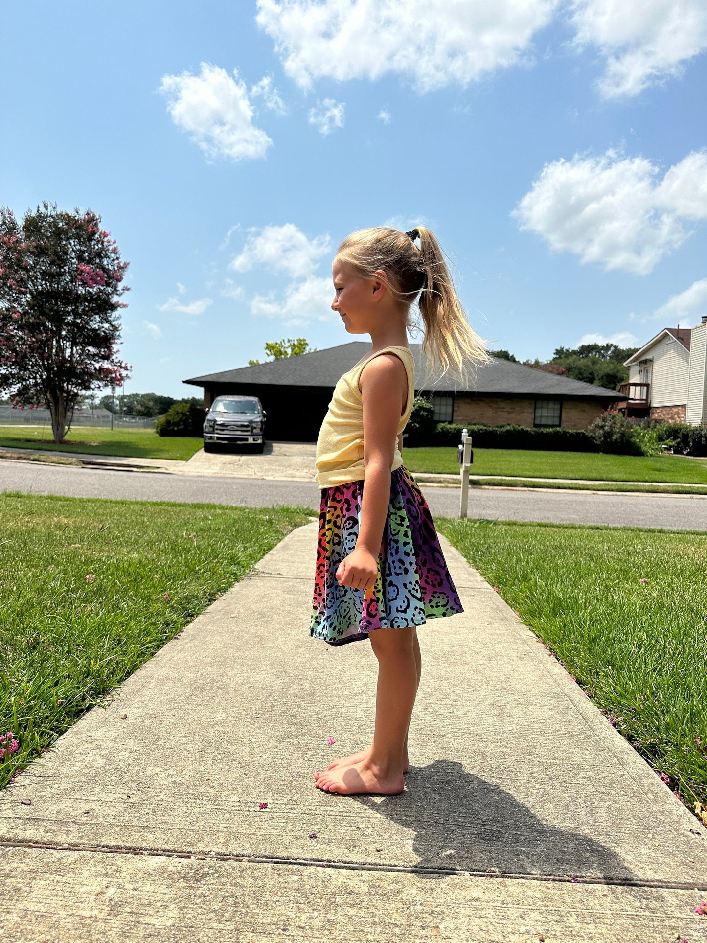 Rainbow  Leopard Twirl Skort