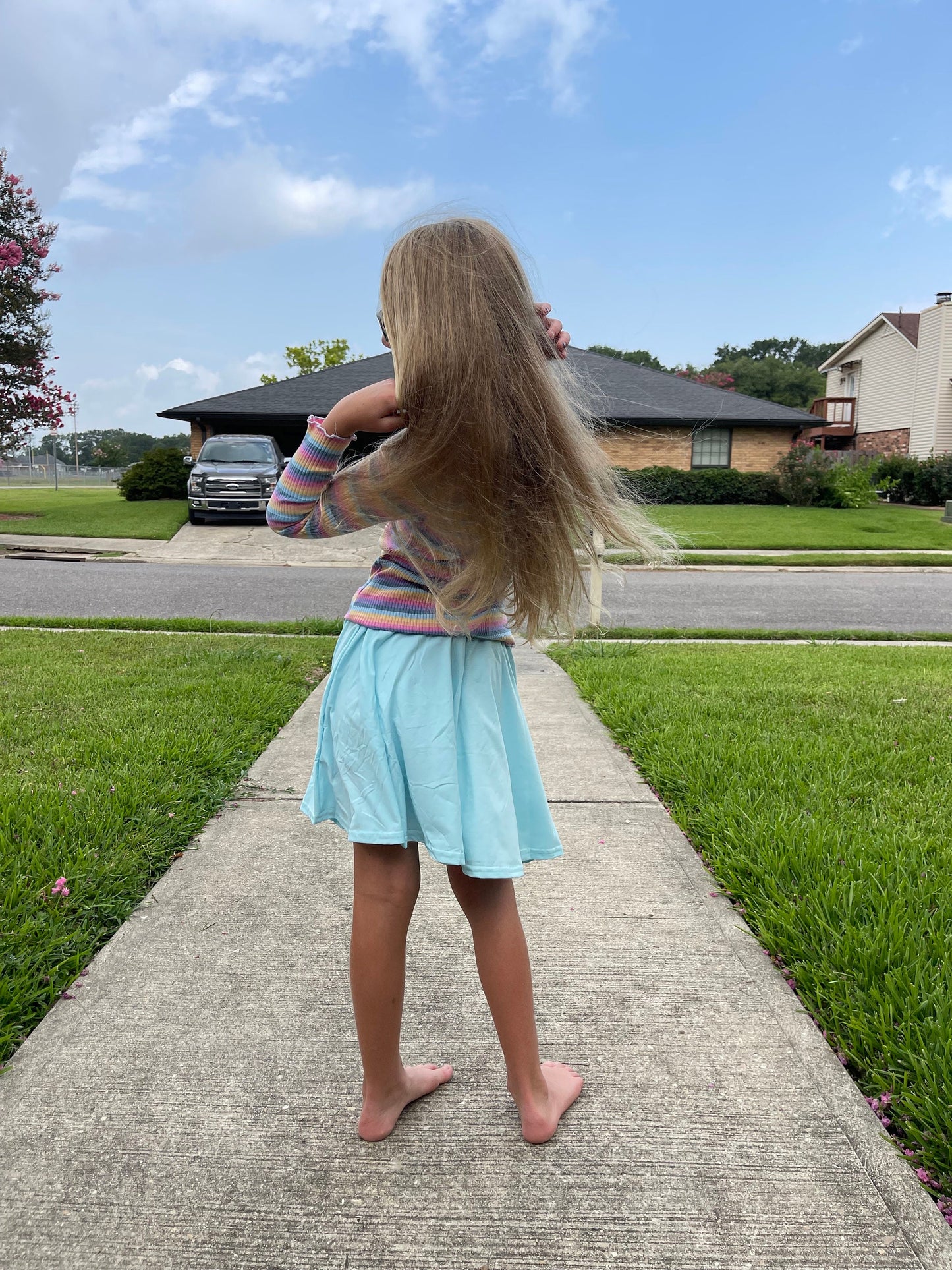 Light Blue Twirl Skort