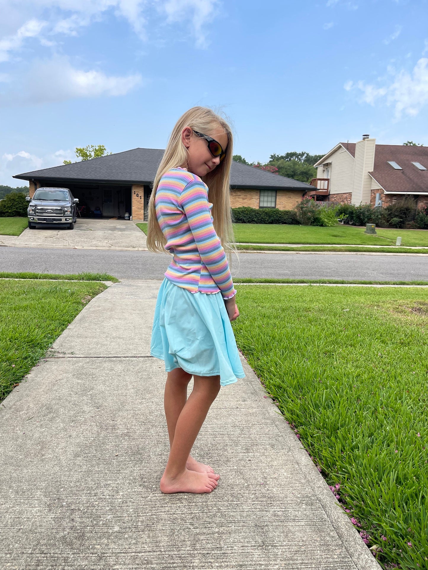 Light Blue Twirl Skort