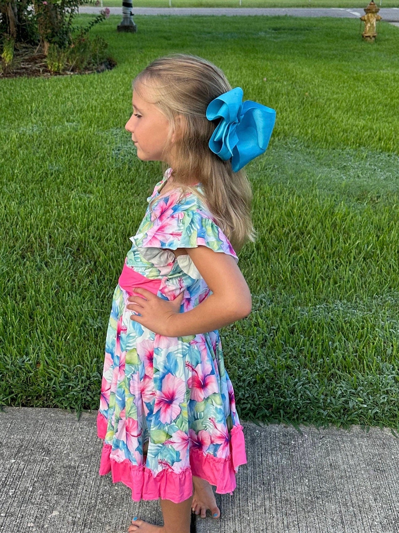 Hibiscus Bow Back Twirl Dress