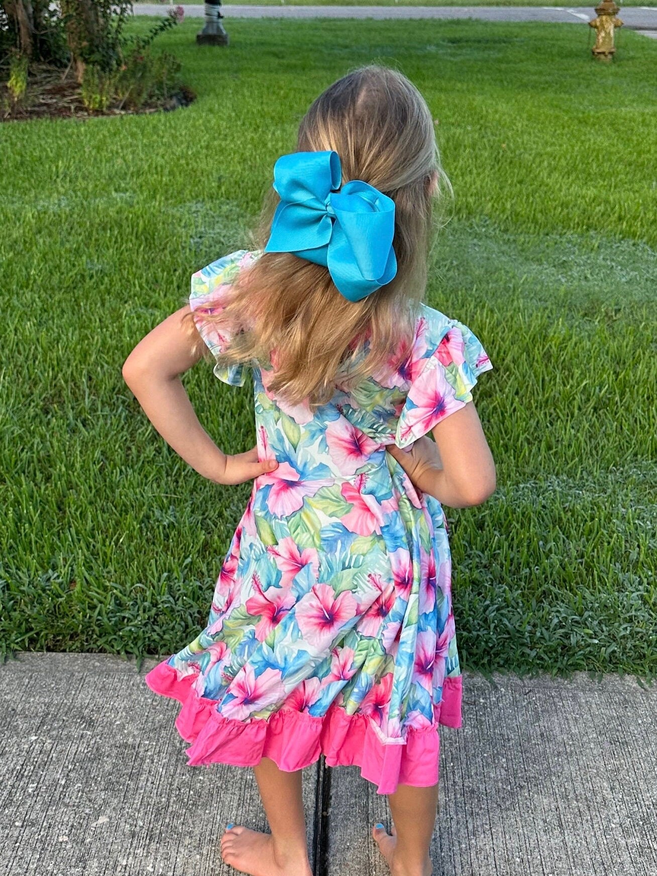 Hibiscus Bow Back Twirl Dress