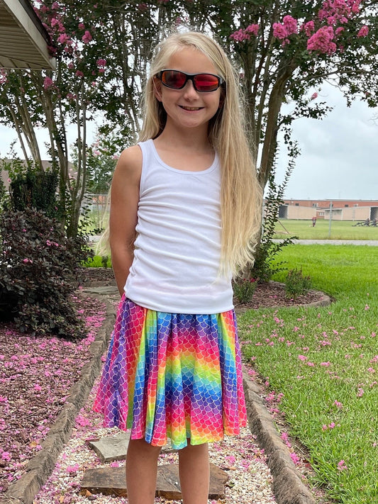 Mermaid scales Skort with shorts