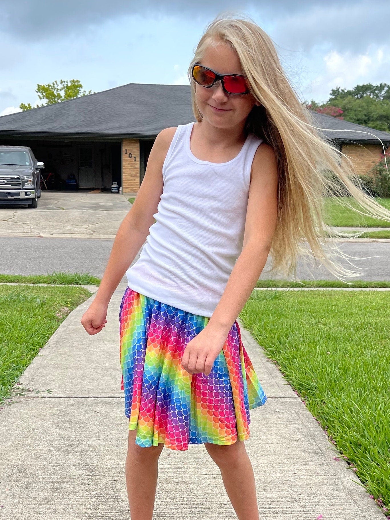 Mermaid scales Skort with shorts