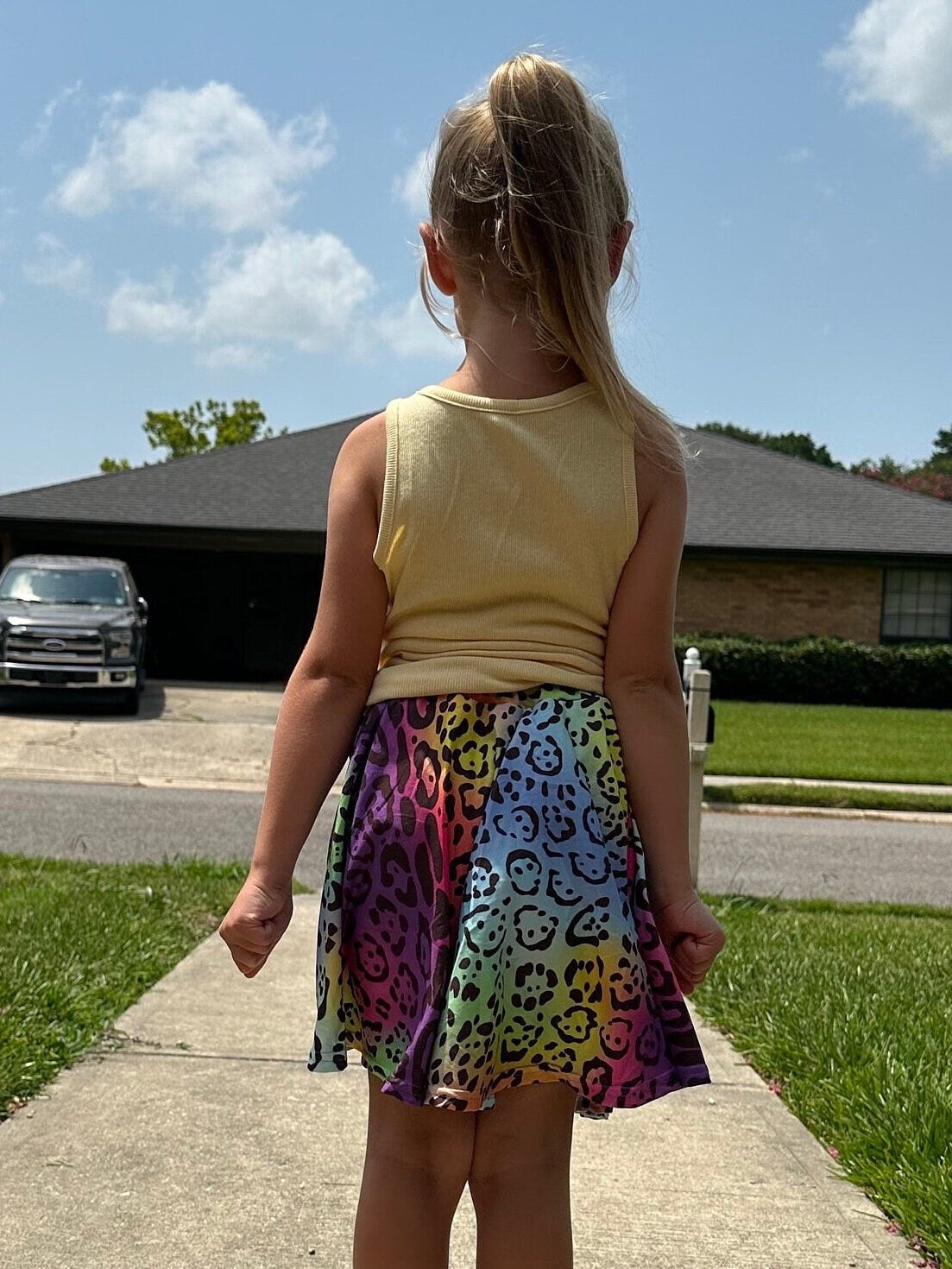 Rainbow  Leopard Twirl Skort