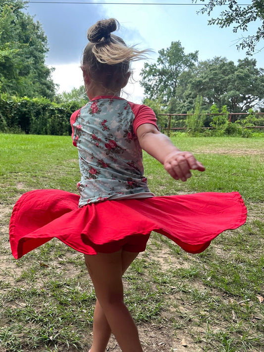 Red Twirl Skort