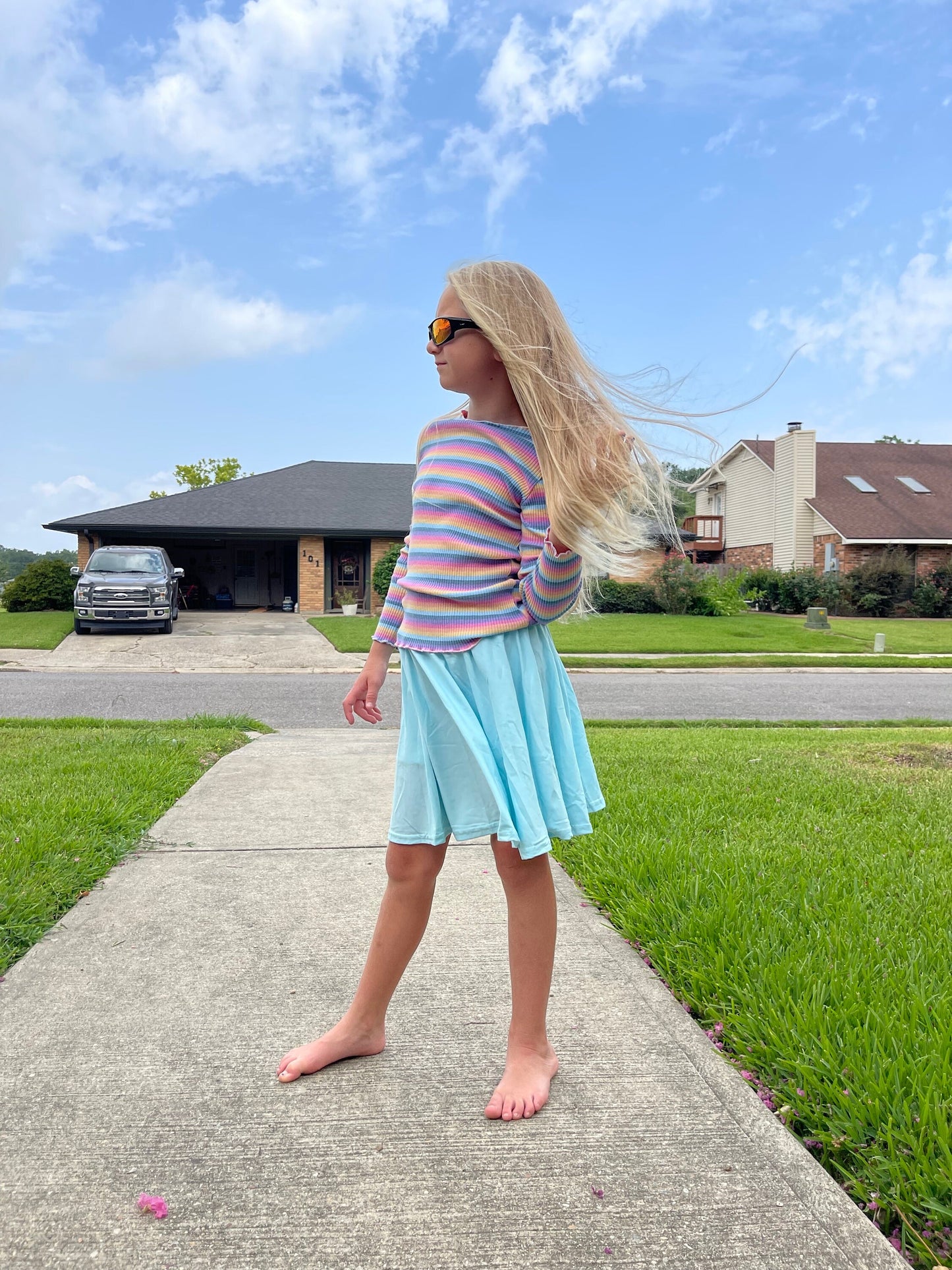 Light Blue Twirl Skort