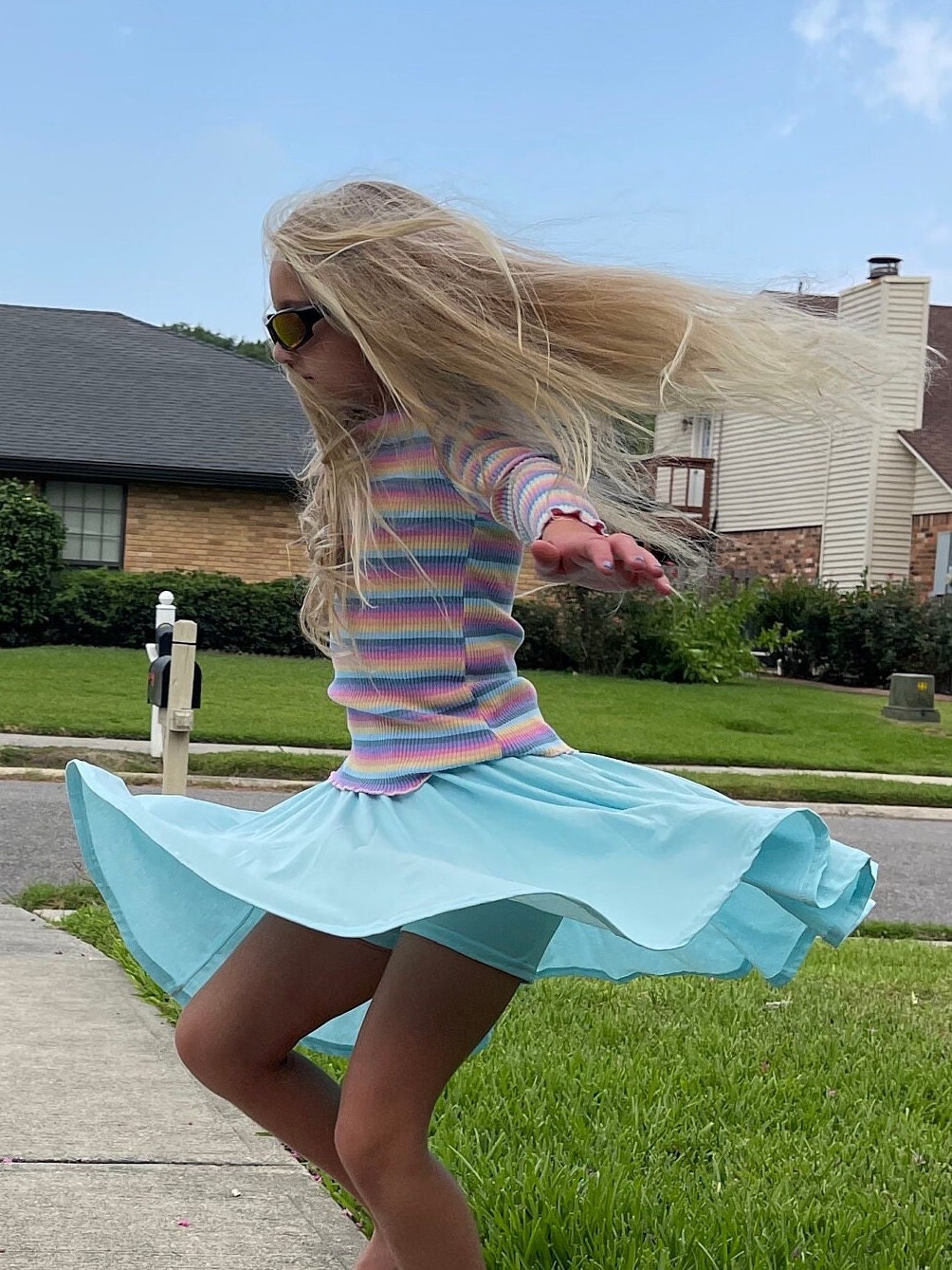 Light Blue Twirl Skort