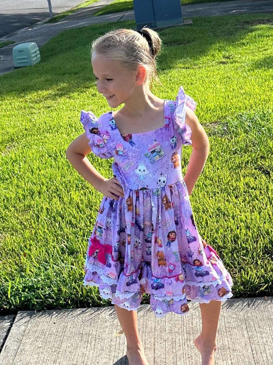 Purple Dollhouse Ruffle and Lace Twirl Dress