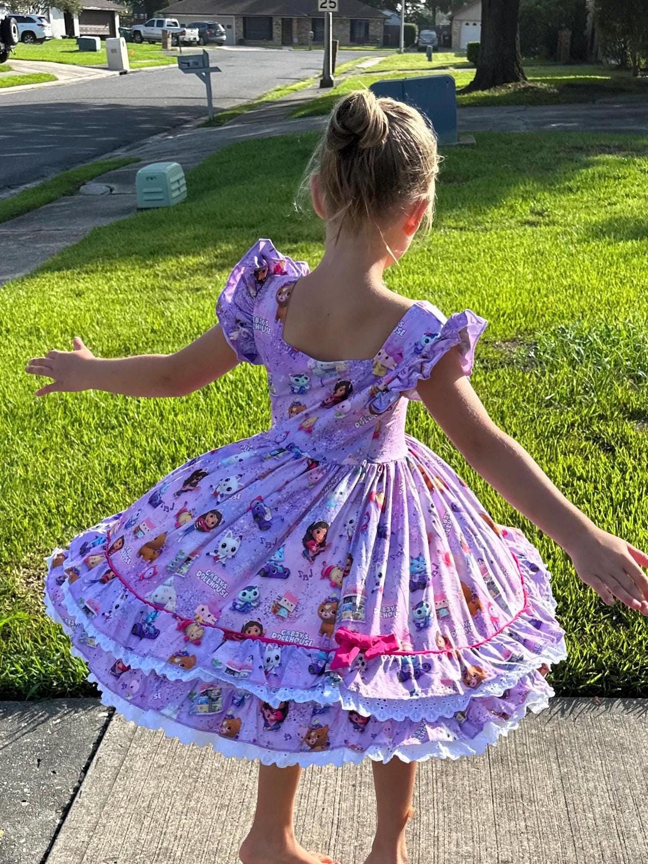 Purple Dollhouse Ruffle and Lace Twirl Dress