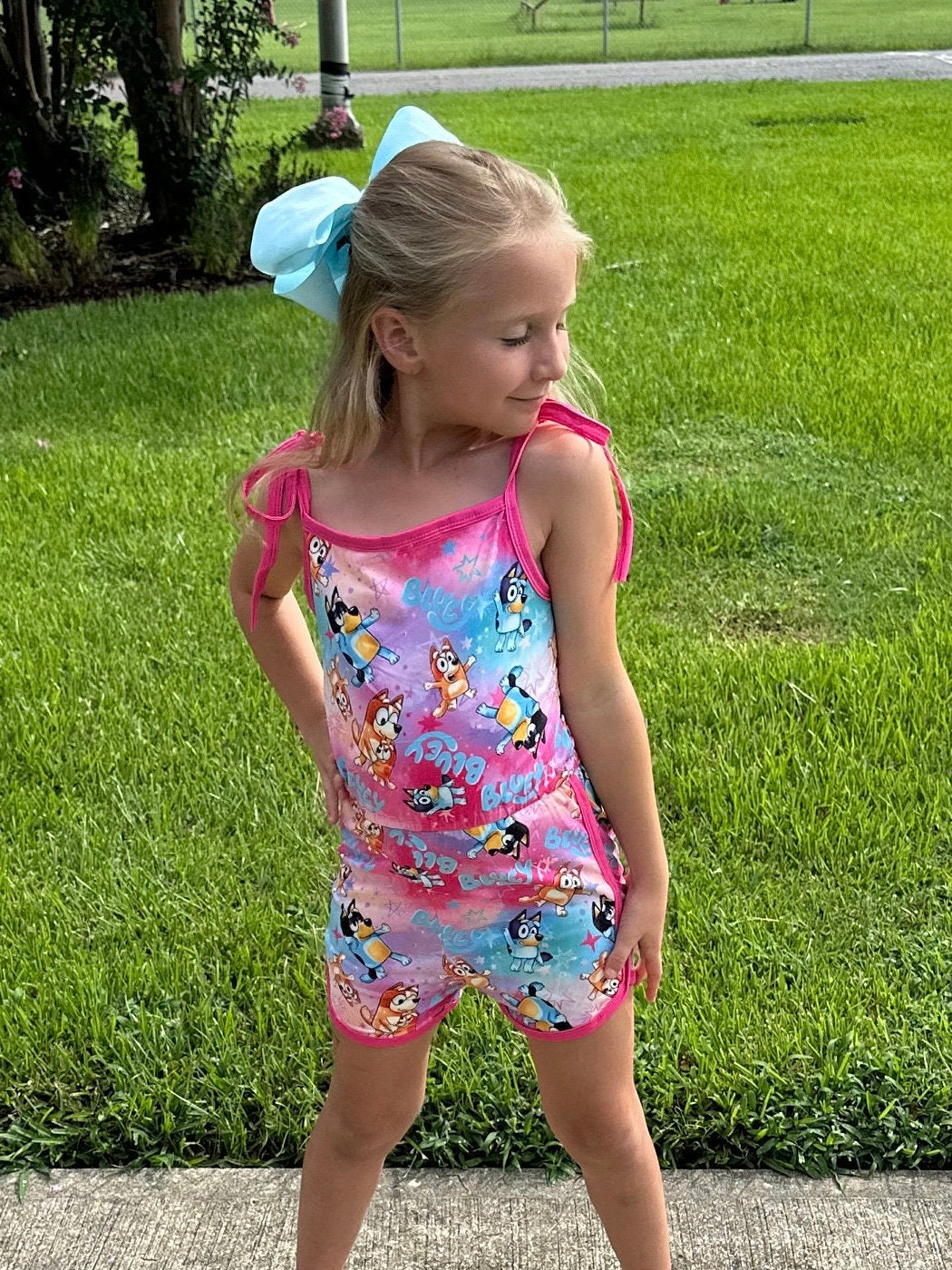 Blue Dog adjustable romper