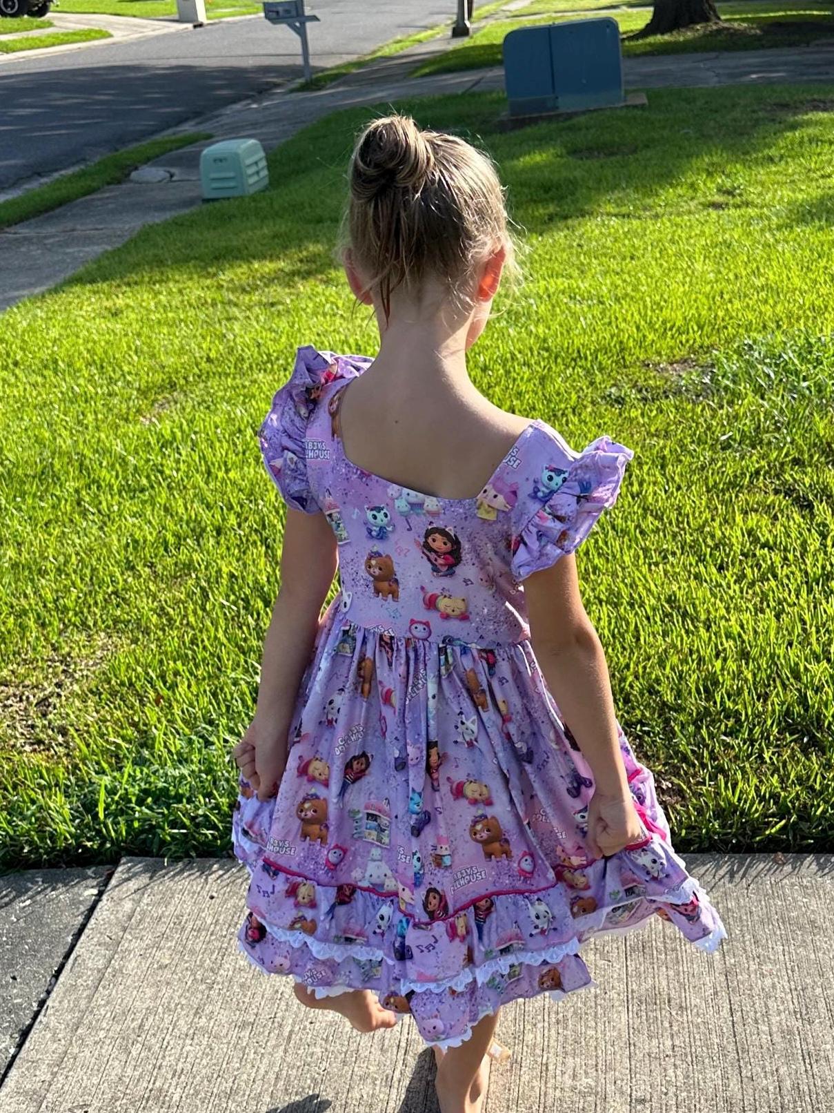 Purple Dollhouse Ruffle and Lace Twirl Dress