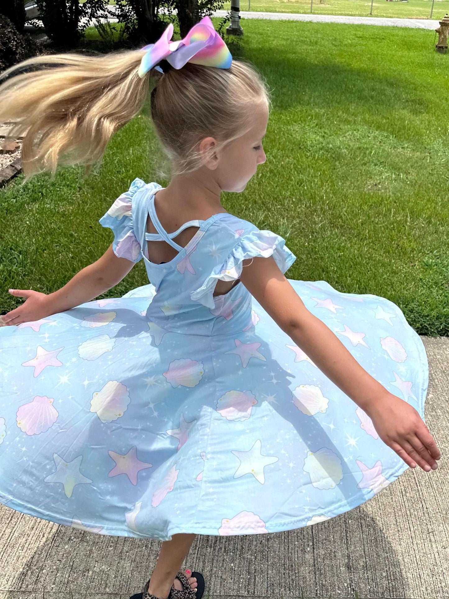 Sea shell twinkles twirl dress