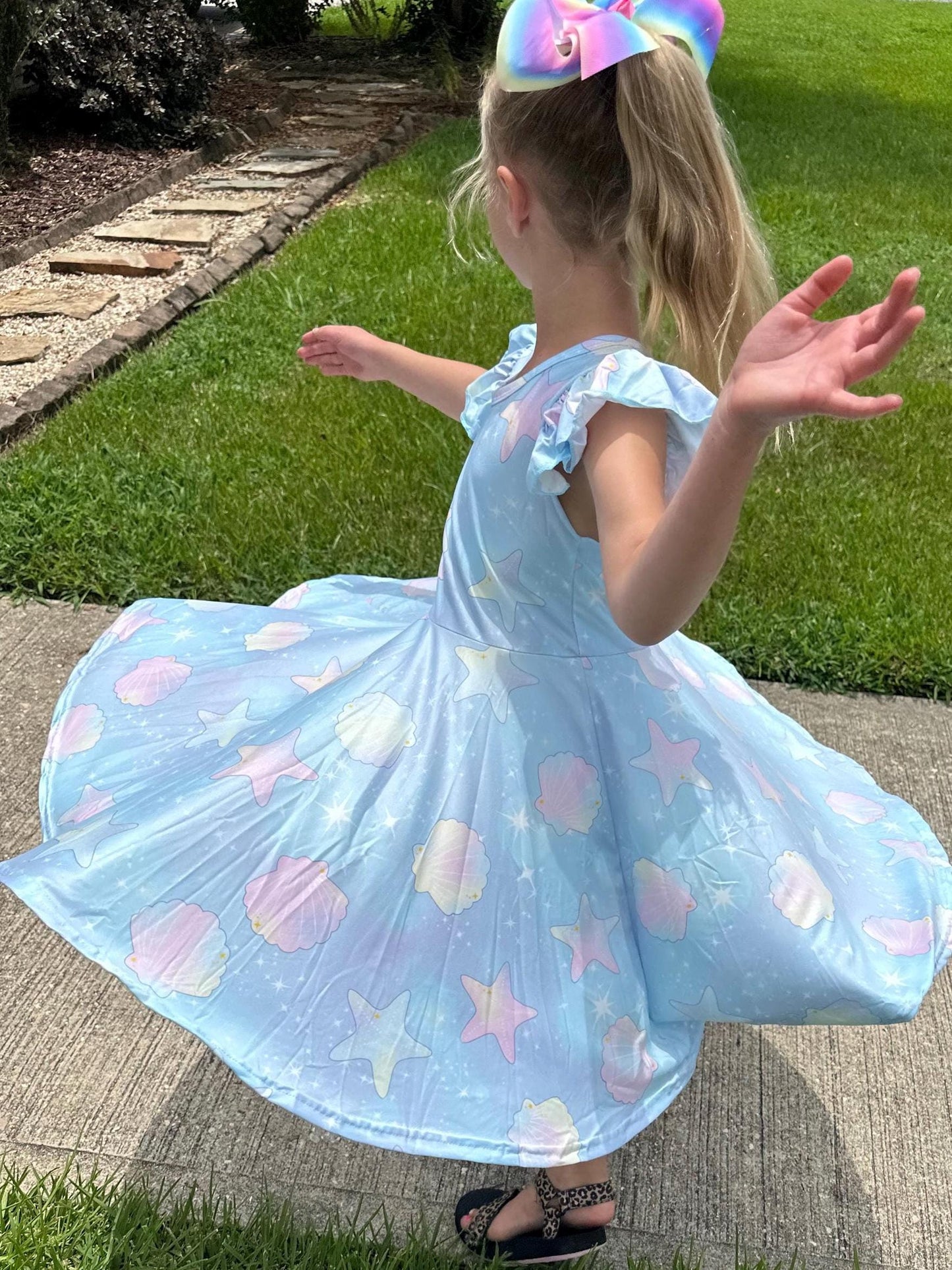 Sea shell twinkles twirl dress