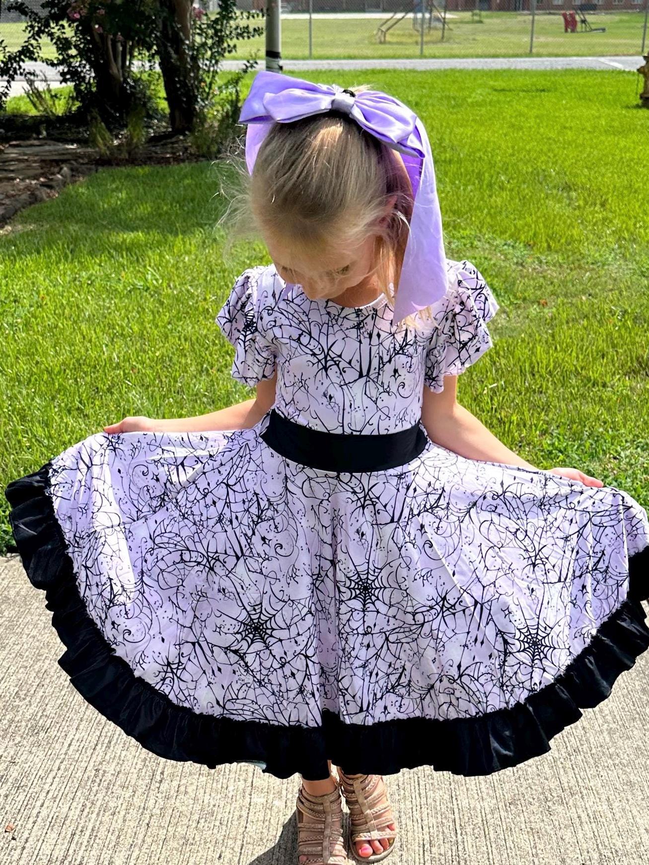 Halloween Webs Bow Back Twirl Dress