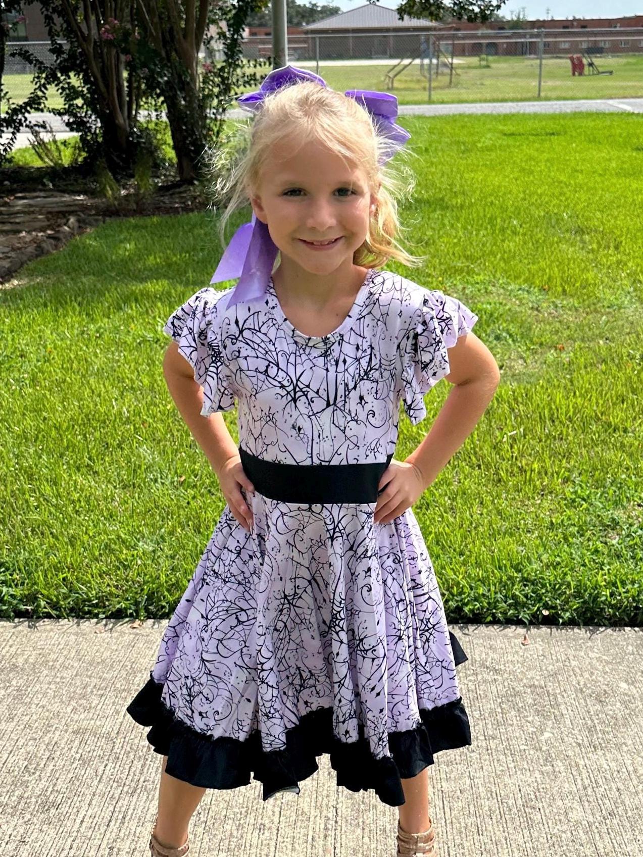 Halloween Webs Bow Back Twirl Dress