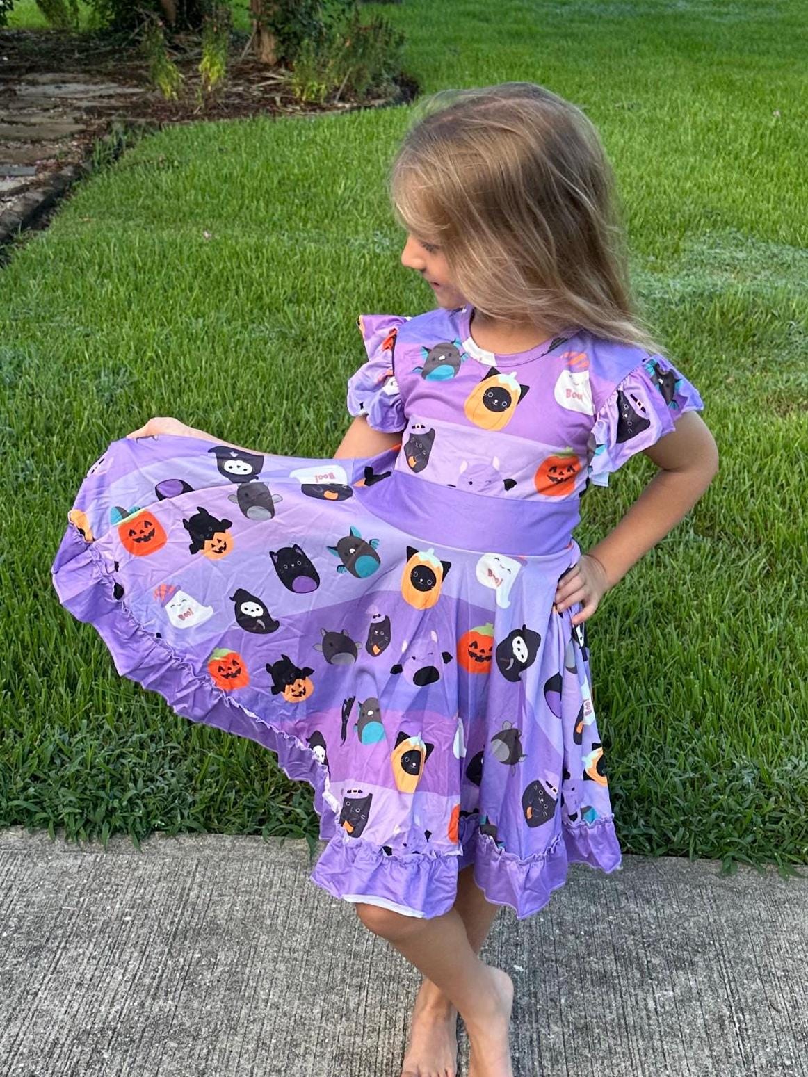 Halloween Squish Bow Back Twirl Dress