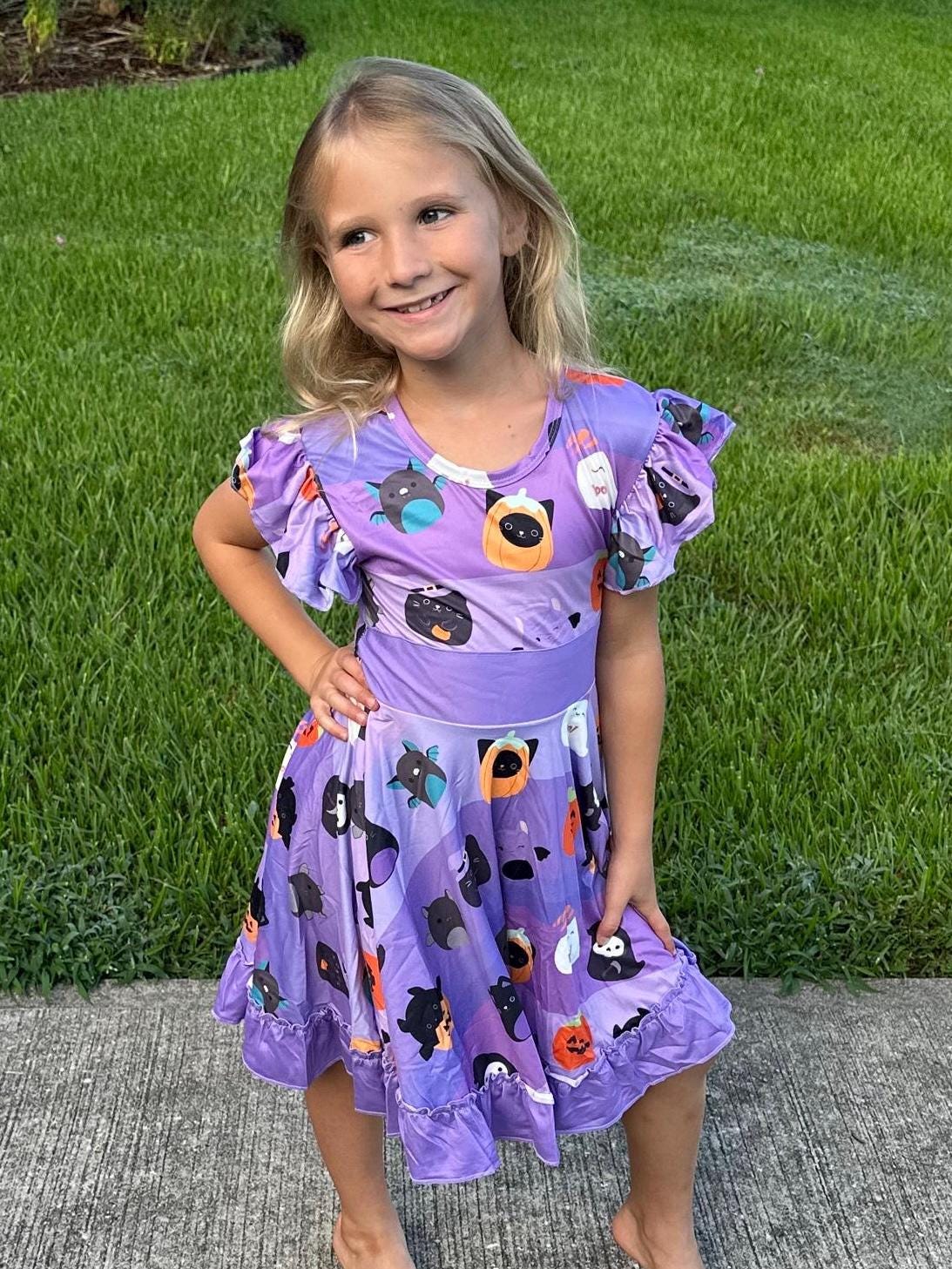 Halloween Squish Bow Back Twirl Dress