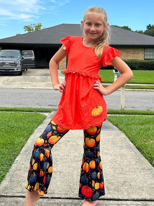 Pumpkin  Bell Bottom Pants Set