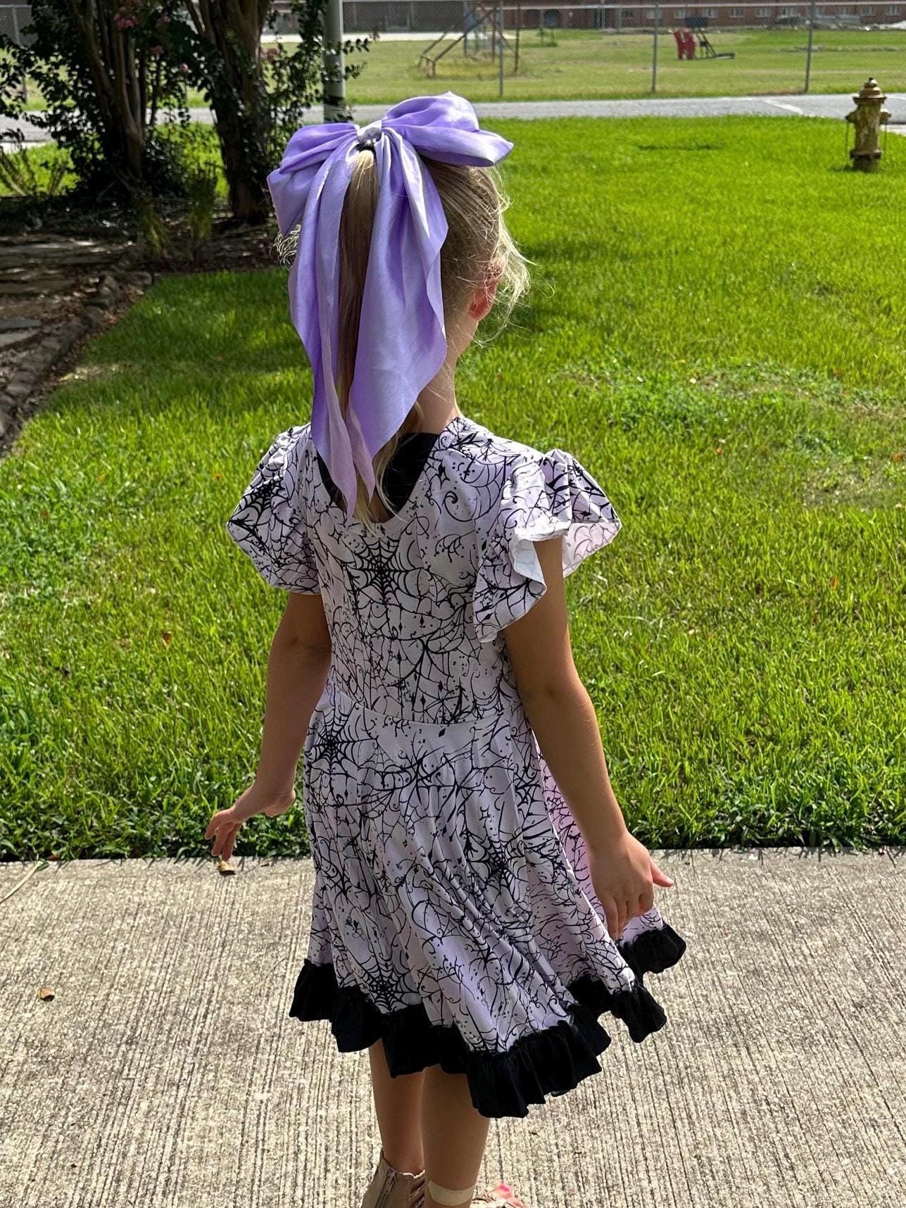 Halloween Webs Bow Back Twirl Dress