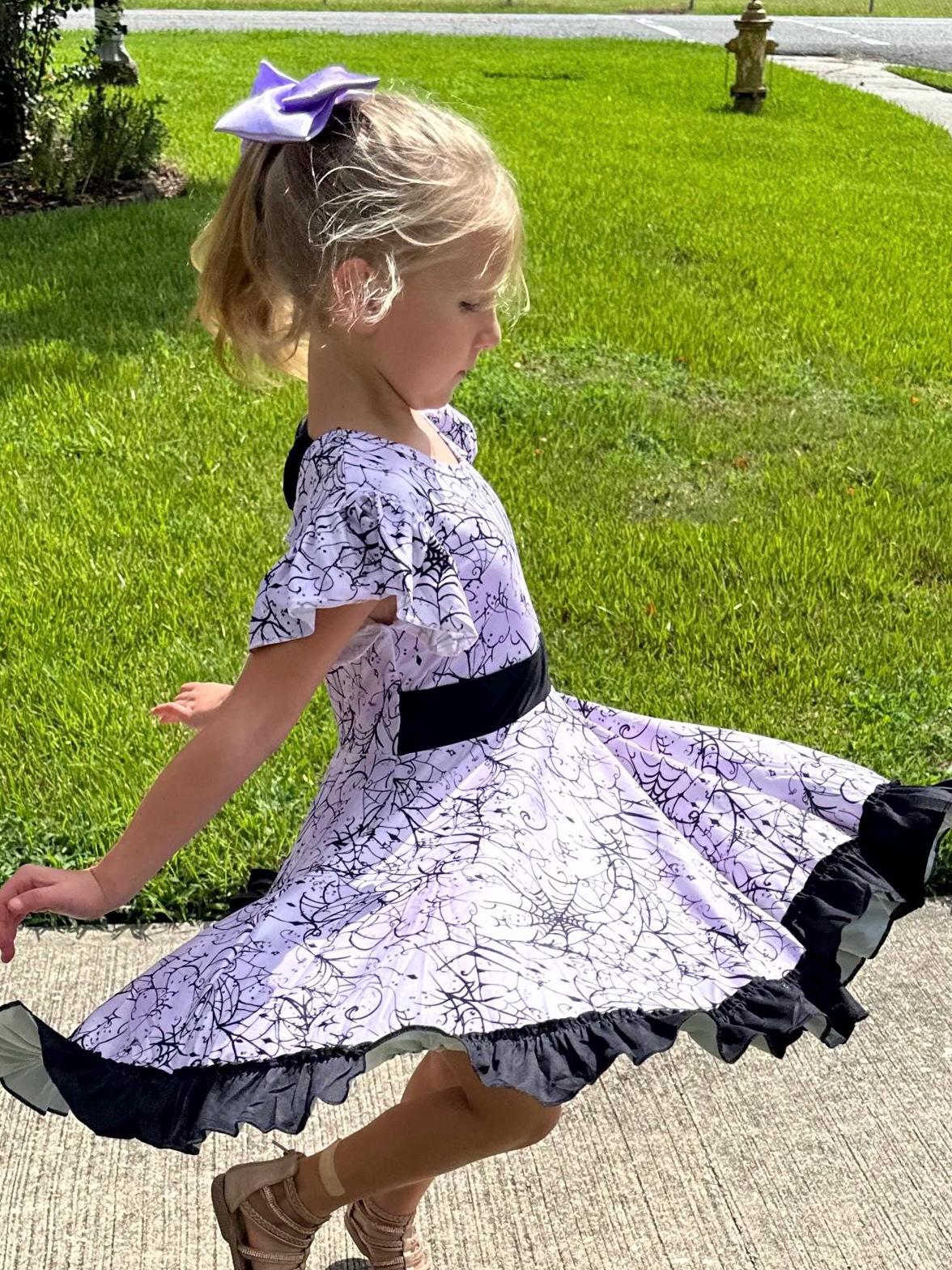 Halloween Webs Bow Back Twirl Dress