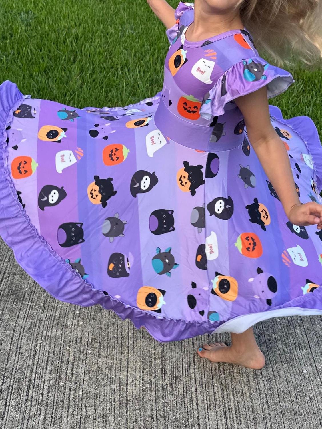 Halloween Squish Bow Back Twirl Dress