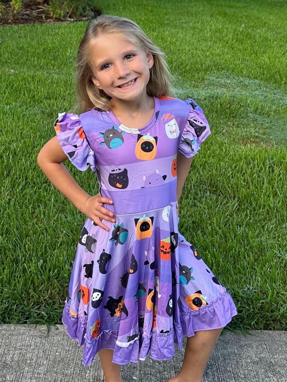 Halloween Squish Bow Back Twirl Dress