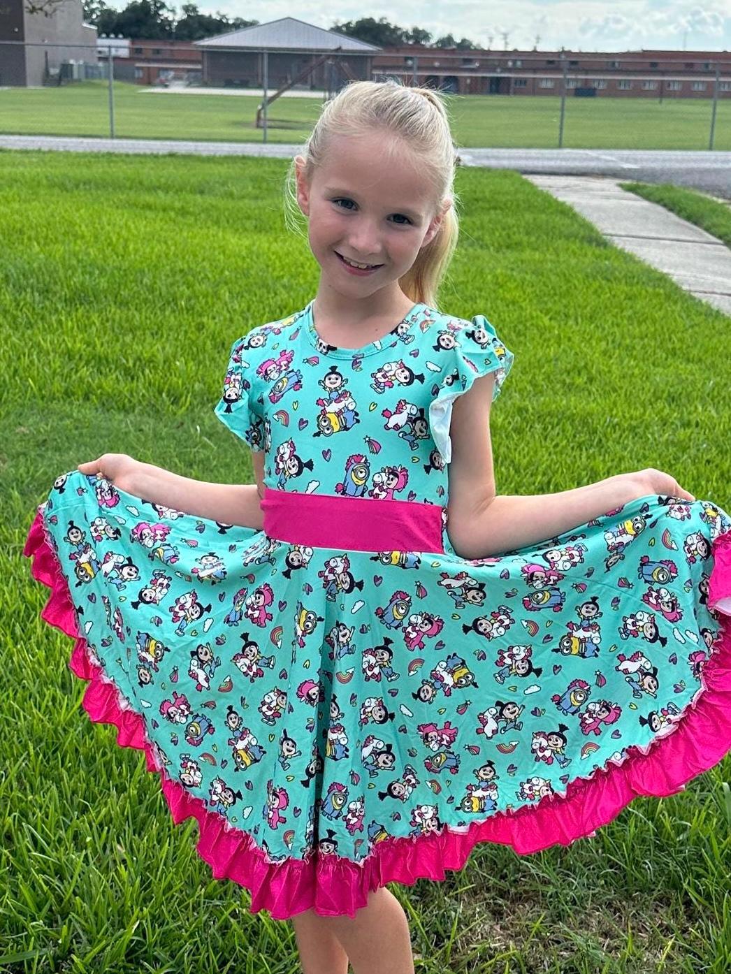 Supervillian Minis Bow Back Twirl Dress