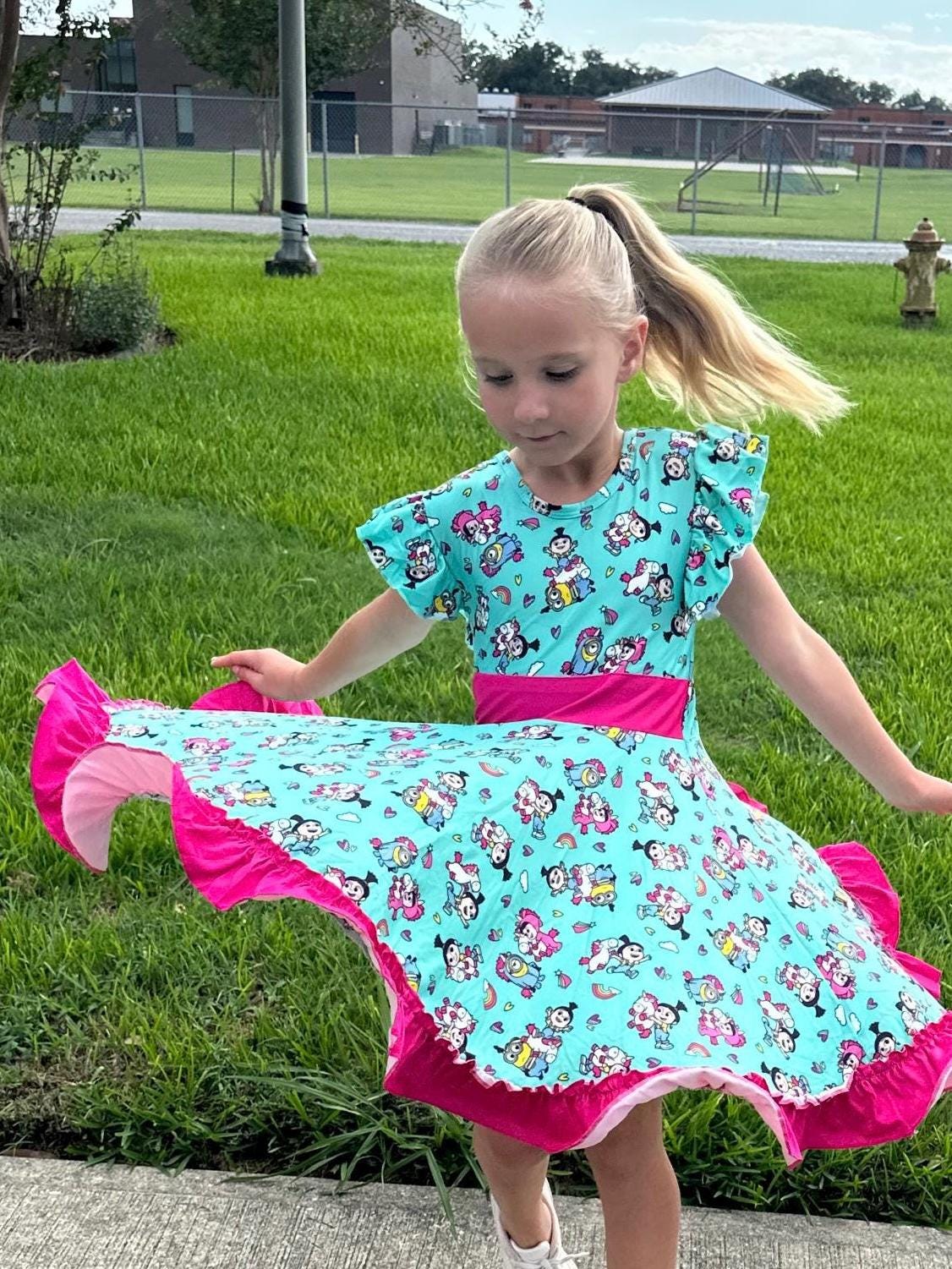 Supervillian Minis Bow Back Twirl Dress