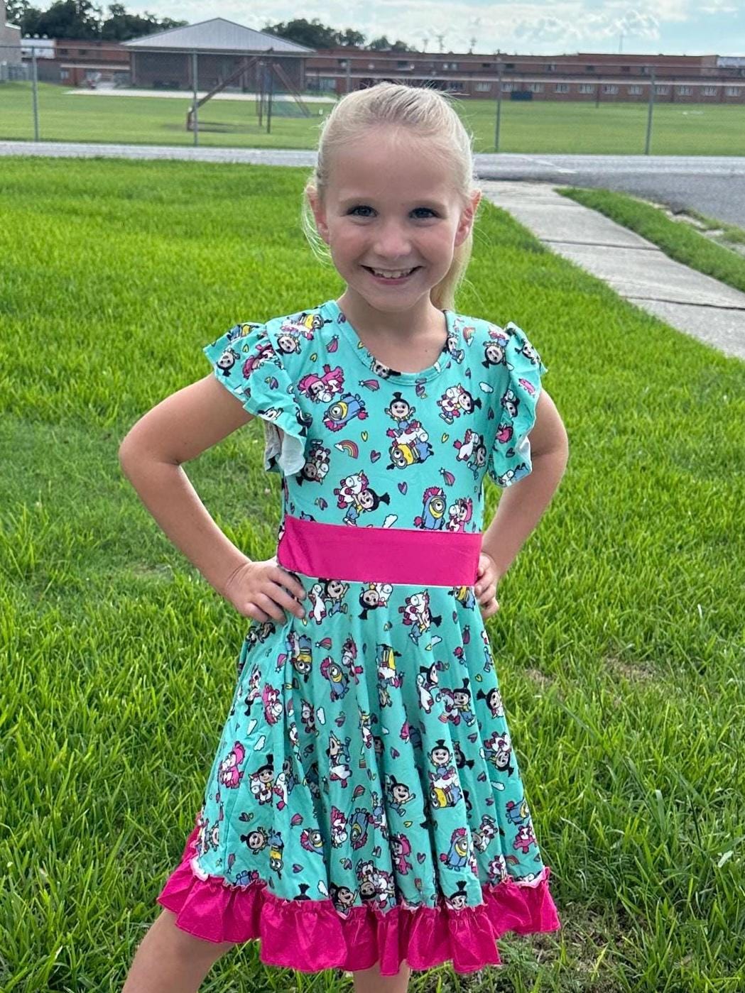 Supervillian Minis Bow Back Twirl Dress