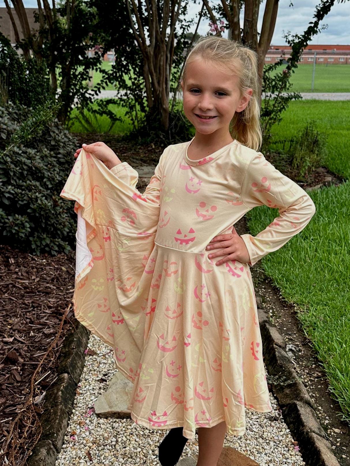 jack o lantern twirl dress with shorts