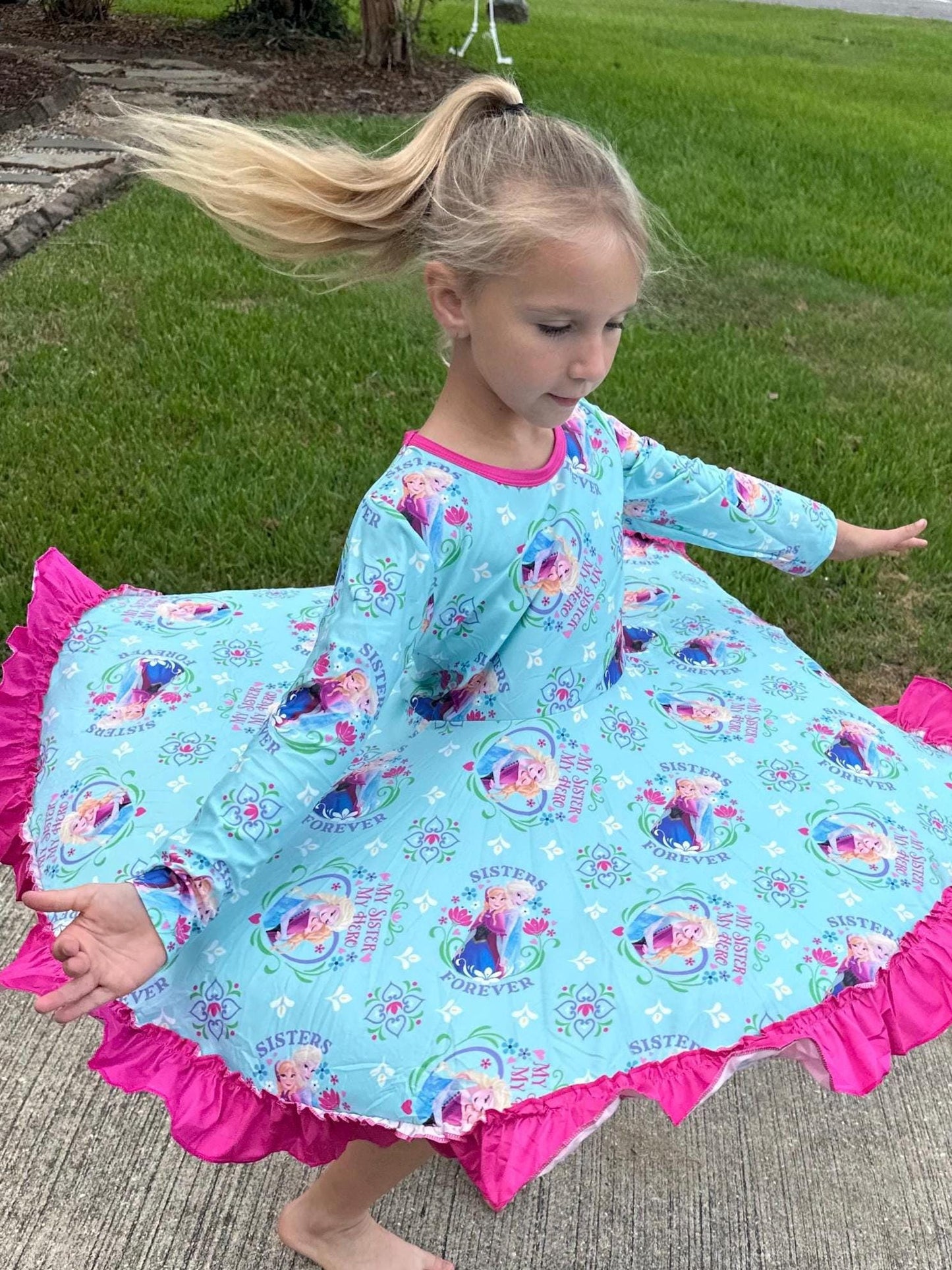 Ice Princesses Long Sleeve Twirl Dress